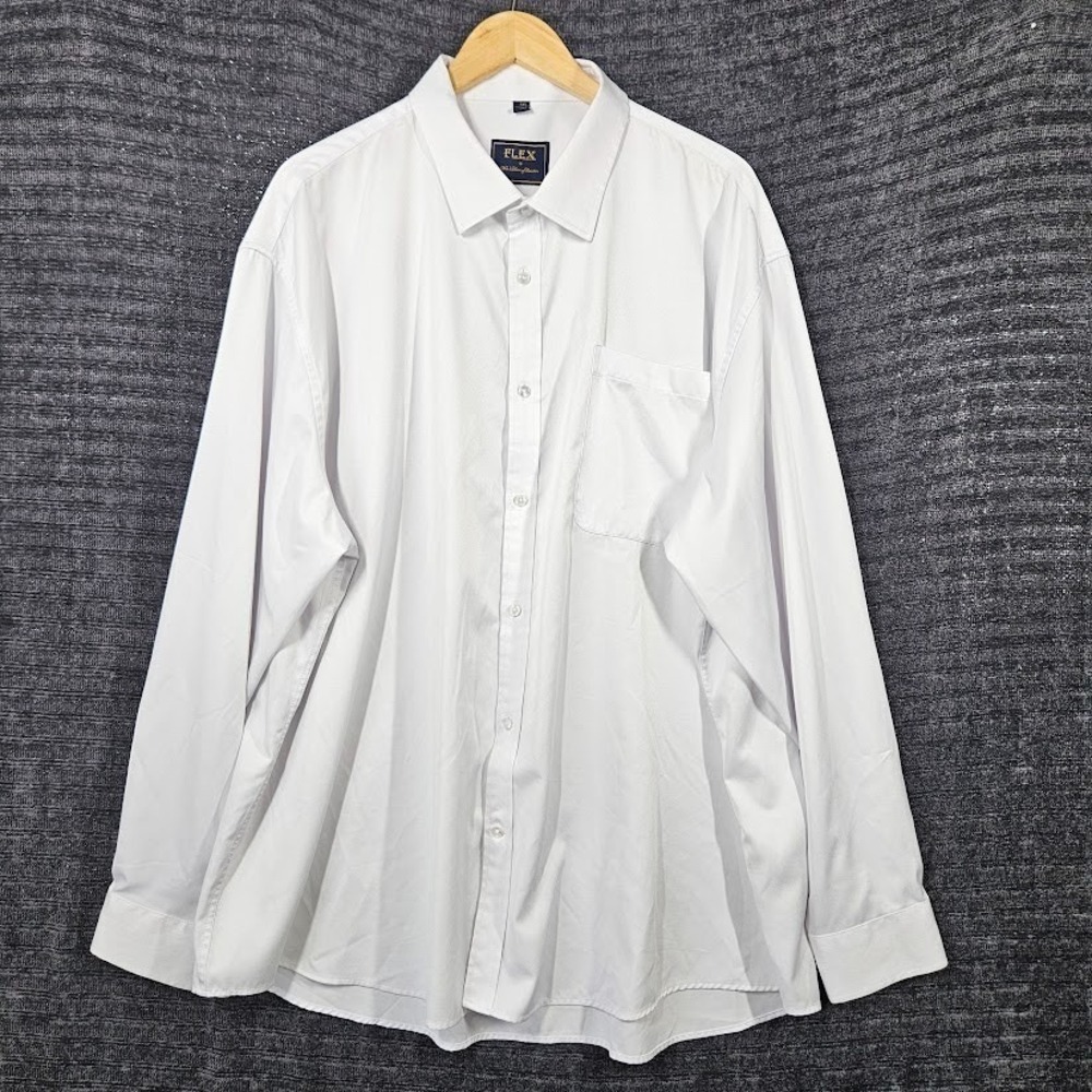 Mens Luxury Collection J.Ver Flex White Dress Shirt Mens 4XL Italian Button Down